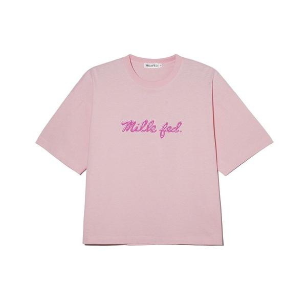 tシャツ Tシャツ ミルクフェド MILKFED ICING LOGO WIDE SS TEE レディース ブランド 白 夏 ホワイト メンズ｜ariel｜06