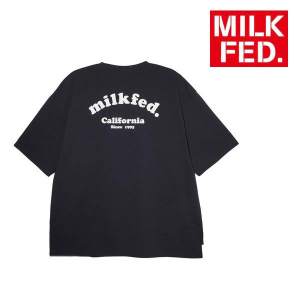 ラッシュガード 水着 tシャツミルクフェド MILKFED x OP RASH GUARD POCKET TEE レディース Tシャツ 黒 ブラック ホワイト｜ariel｜03