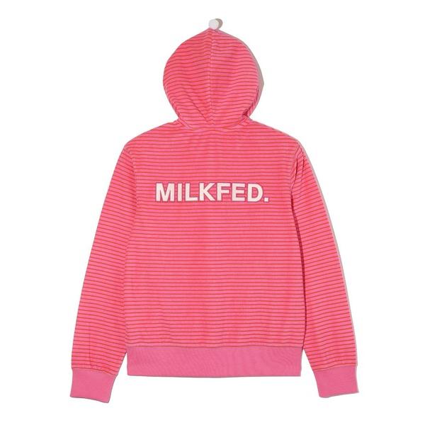 パーカー ジップアップパーカー ミルクフェド MILKFED PILE ZIP HOODIE レディース 夏 パイル パイル地｜ariel｜05