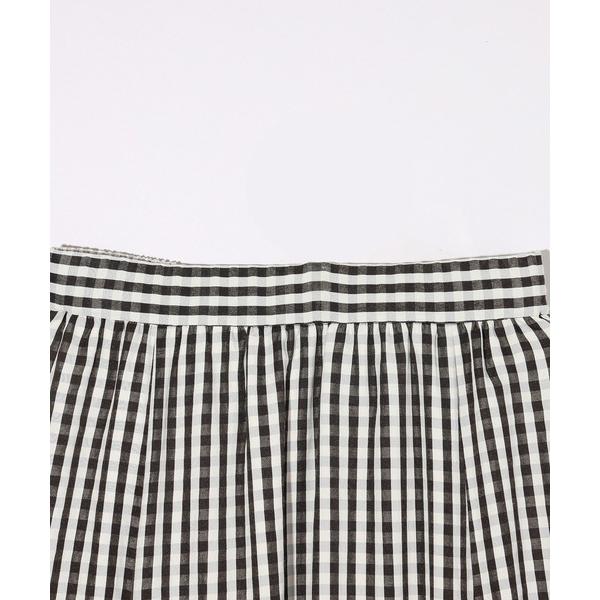 スカート ロングスカート ミルクフェド MILKFED GINGHAM TIERED SKIRT ギンガムチェック 黒 茶色 水色 夏 夏もの 茶｜ariel｜14