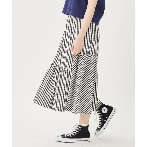  Milkfed. コラボ　ティアード　チェックスカート MILKFED. スカート ミルクフェド MILKFED PLAID PATCHWORK SKIRT