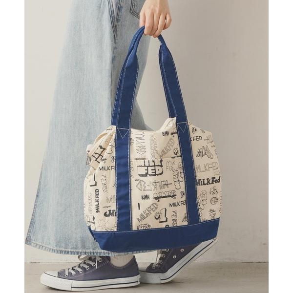 ショルダーバッグ バッグ ミルクフェド トートバッグ MILKFED VARIOUS LOGO 2WAY TOTE レディース 黒 白 ブラック 赤｜ariel｜05