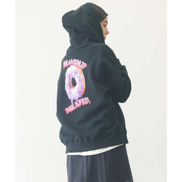 パーカー スウェット ミルクフェド MILKFED DONUTS SWEAT HOODIE レディース 黒 白 フーディ 秋服 冬服 MILKFED. パーカー スウェット ミルクフェド MILKFED DONUTS