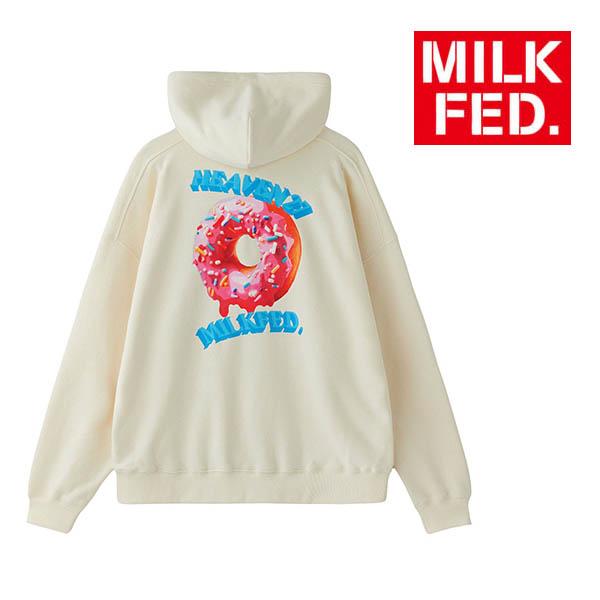 パーカー スウェット ミルクフェド MILKFED DONUTS SWEAT HOODIE レディース 黒 白 フーディ 秋服 冬服 MILKFED. パーカー スウェット ミルクフェド MILKFED DONUTS