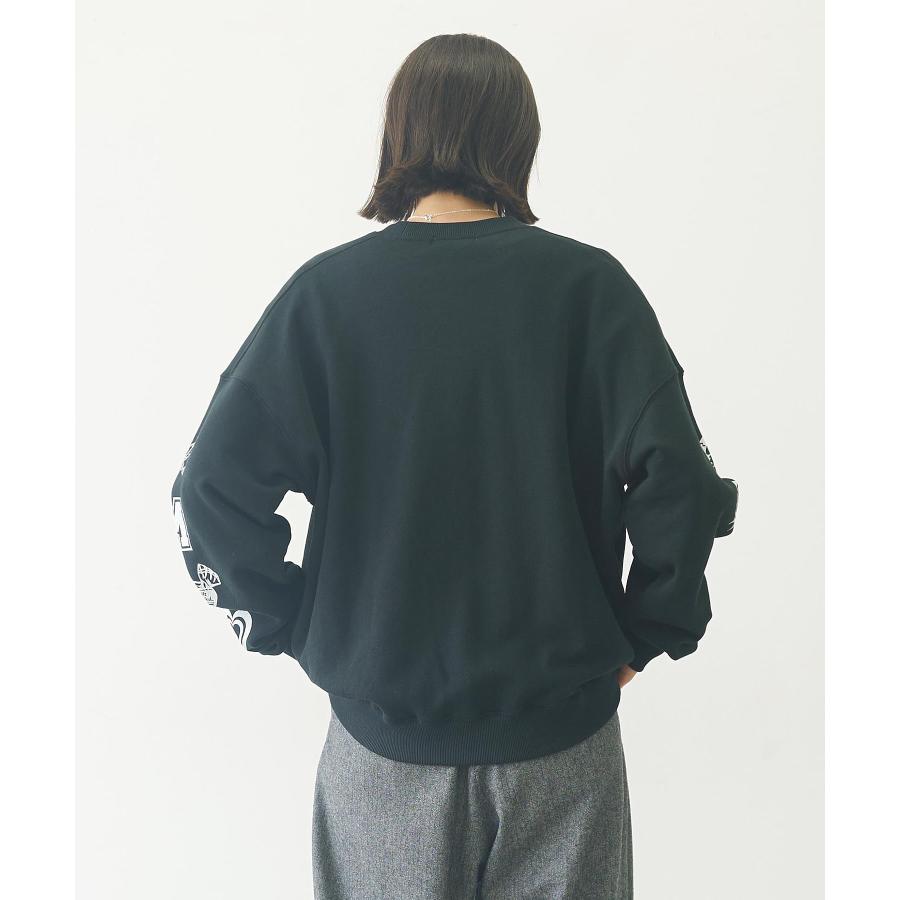 スウェット ミルクフェド MILKFED EMBROIDERED BAR SWEAT TOP レディース メンズ トレーナー ブラック 黒 グリーン MILKFED. スウェット ミルクフェド MILKFED EMBROIDERED BAR