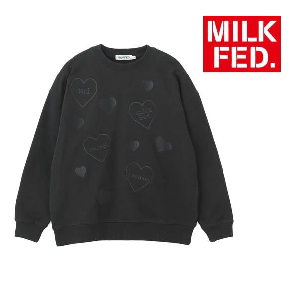 MILK　ミルク　パーカー　黒　フード　スウェット　トレーナー　ハート　スタッズ MILKFED.（ミルクフェド） パーカー PLAID HEART SWEAT HOODIE