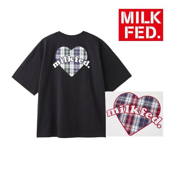 MILKFED.（ミルクフェド） tシャツ Tシャツ MILKFED PLAID HEART WIDE