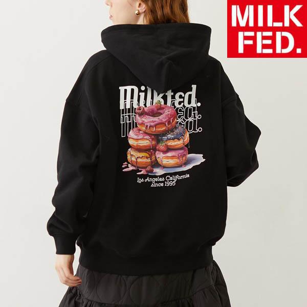 MILK♡ドーナツ柄パーカー MILKFED.（ミルクフェド） パーカー スウェット MILKFED ROUND DONUTS