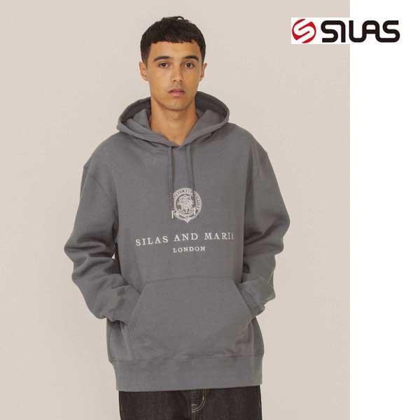 パーカー スウェット SILAS サイラス CREST SWEAT HOODIE メンズ レディース ブラック グレー 緑 グリーン フーディ｜ariel｜02