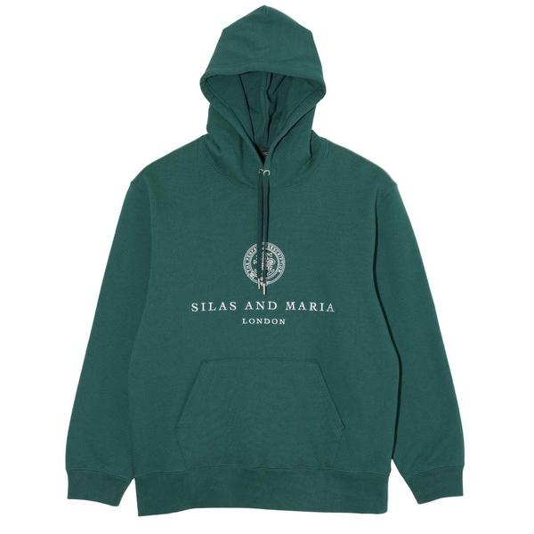 パーカー スウェット SILAS サイラス CREST SWEAT HOODIE メンズ レディース ブラック グレー 緑 グリーン フーディ｜ariel｜04