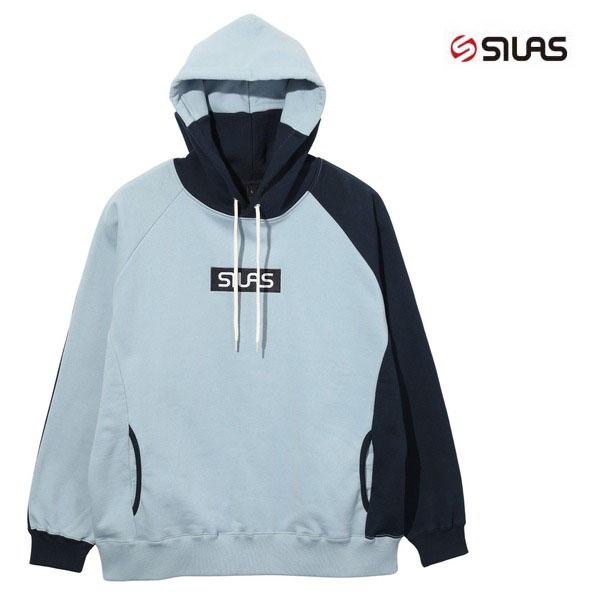 パーカー スウェット SILAS サイラス PANELED SWEAT HOODIE メンズ レディース グレー 水色 アッシュ 春 ブランド トップス｜ariel｜03