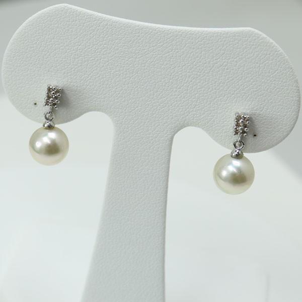 真珠 パール イヤリング あこや真珠 8mm-8.5mm ホワイトカラー  