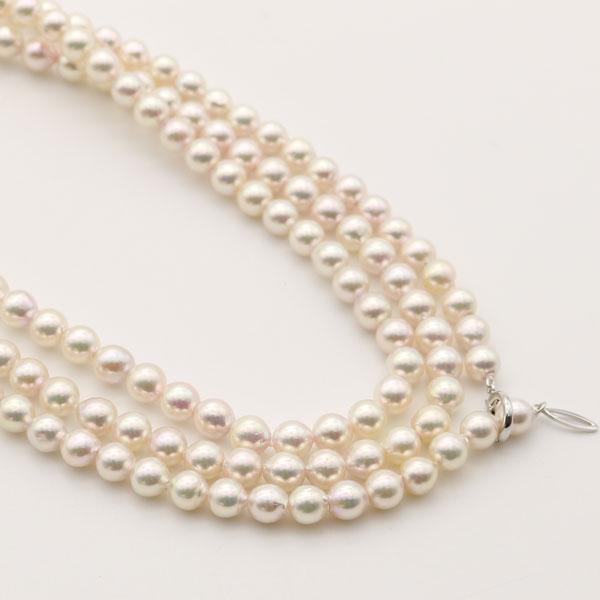 真珠 パール ロング ネックレス あこや真珠 ロング パール ネックレス 7mm-7.5mm 120cm ホワイトカラー シルバー アコヤ本真珠 カジュアル10582の画像