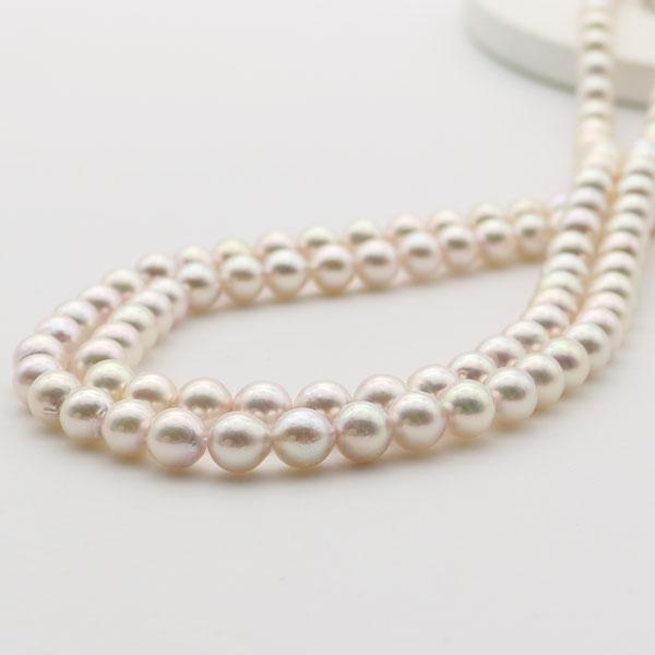 希少 セミロング あこや真珠 デザイン ネックレス パール 7.0㎜ M227 TASAKI タサキ【田崎真珠】パールネックレス7.0-7.5mm あこや