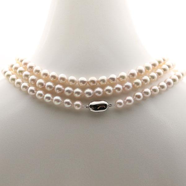 真珠 パール ロング ネックレス あこや真珠 7.5mm-8mm 120cm
