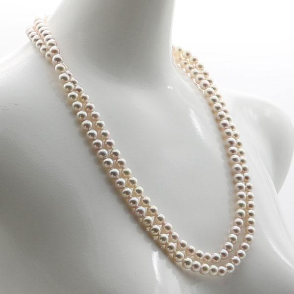 真珠 パール ロング ネックレス あこや真珠 7.5mm-8mm 120cm