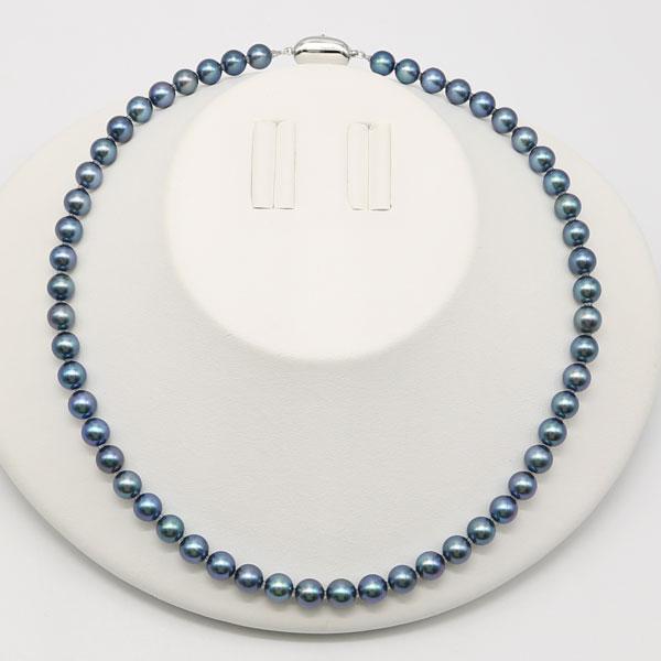 真珠 パール ネックレス あこや真珠 パールネックレス 7mm-7.5mm 黒