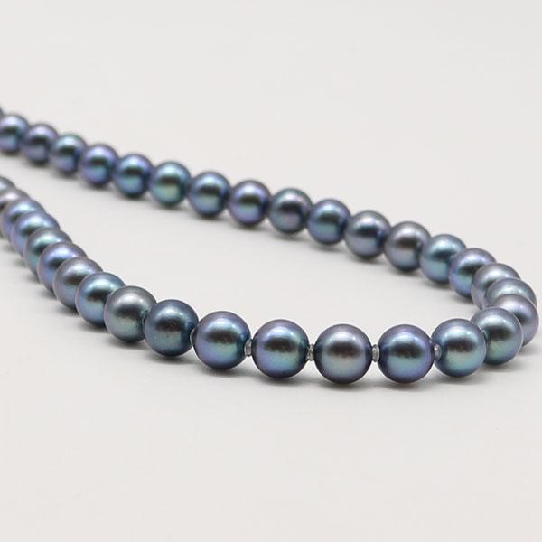 真珠 パール ネックレス あこや真珠 パールネックレス 7mm-7.5mm 黒