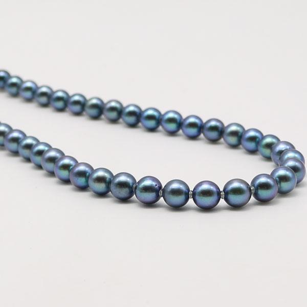 真珠 パール ネックレス あこや真珠 パールネックレス 7mm-7.5mm 黒