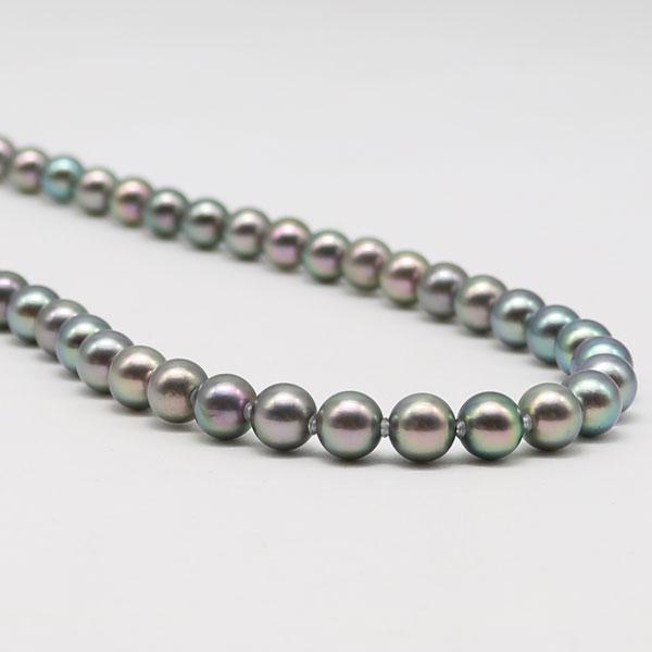 真珠 パール ネックレス あこや真珠 パールネックレス 7mm-7.5mm 黒