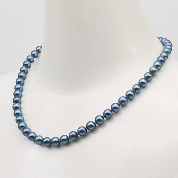 真珠 パール ネックレス あこや真珠 パールネックレス 7mm-7.5mm 黒
