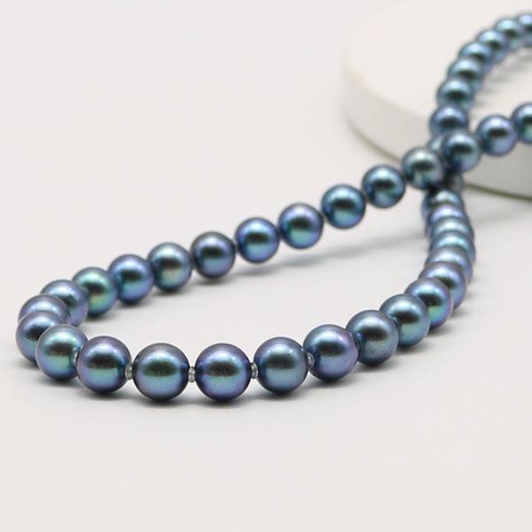 真珠 パール ネックレス あこや真珠 パールネックレス 7mm-7.5mm 黒