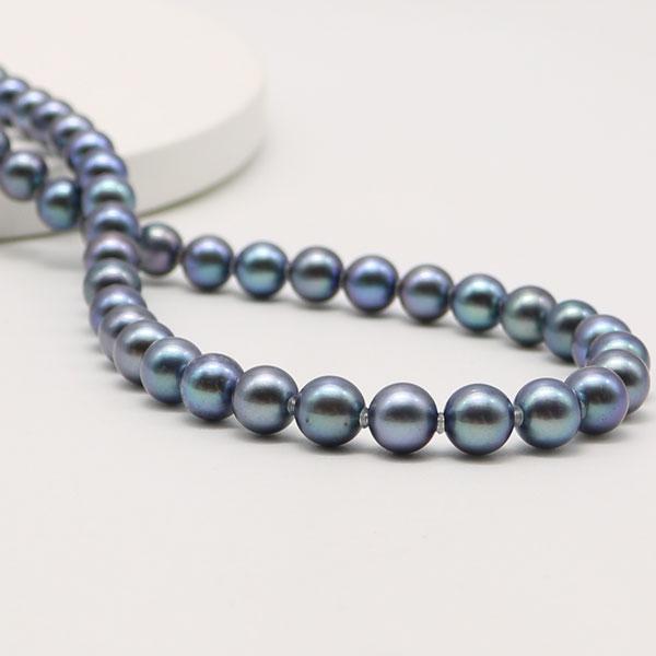 真珠 パール ネックレス あこや真珠 パールネックレス 7mm-7.5mm 黒