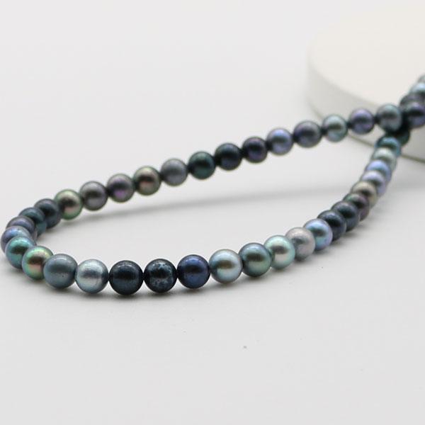 真珠 パール ネックレス あこや真珠 パールネックレス 5.5mm-6mm 黒 