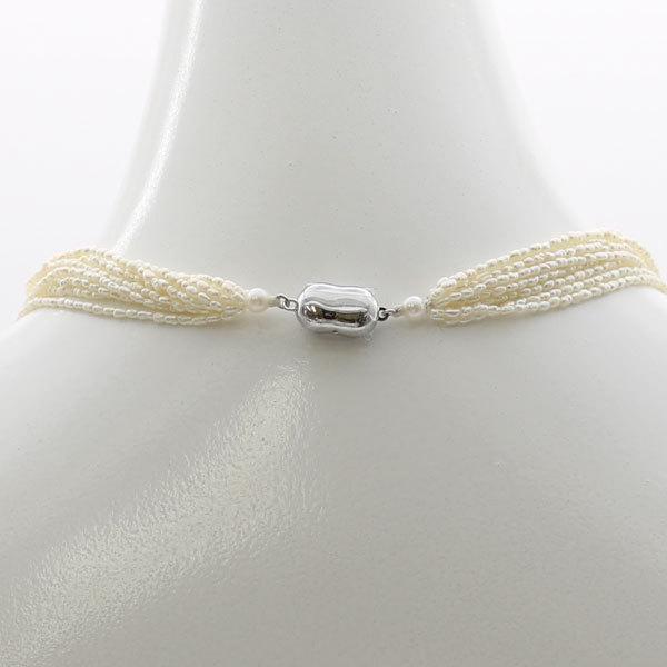 K14WG 豪華15連 砂ケシパール あこや ベビーパール ネックレス