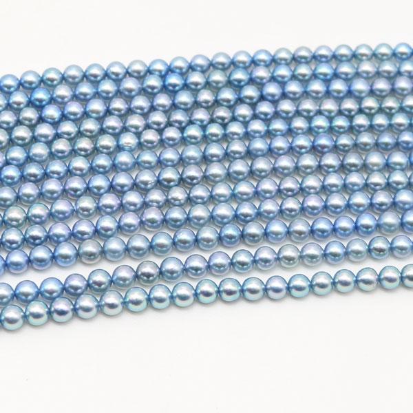 真珠 パール ネックレス あこや真珠 パールネックレス 3.5mm-4mm ベビーパール ブルーグレーカラー シルバー 11053の画像