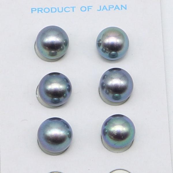 真珠 ピアス イヤリング パール ペアー ルース あこや真珠 アコヤ本真珠 8.5mm-9mm ブラックパール 黒真珠 伊勢志摩 パール 真珠 11163の画像