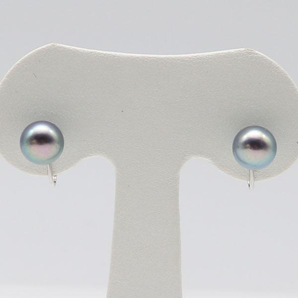 真珠 ピアス イヤリング パール ペアー ルース あこや真珠 アコヤ本真珠 8.5mm-9mm ブラックパール 黒真珠 伊勢志摩 パール 真珠 11163の画像