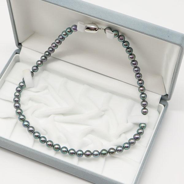 真珠 パール ネックレス あこや真珠 パールネックレス 7mm-7.5mm 黒