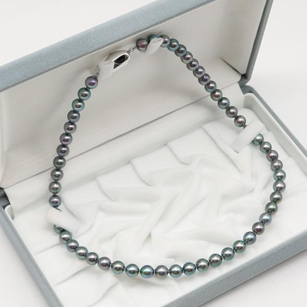 真珠 パール ネックレス あこや真珠 パールネックレス 7mm-7.5mm 黒