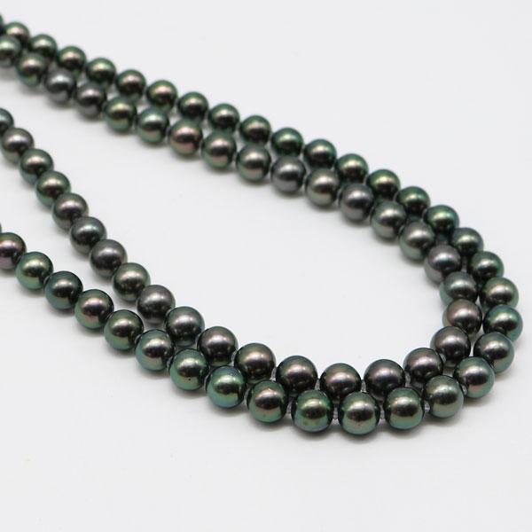 真珠 パール ネックレス あこや真珠 パールネックレス 7mm-7.5mm 黒