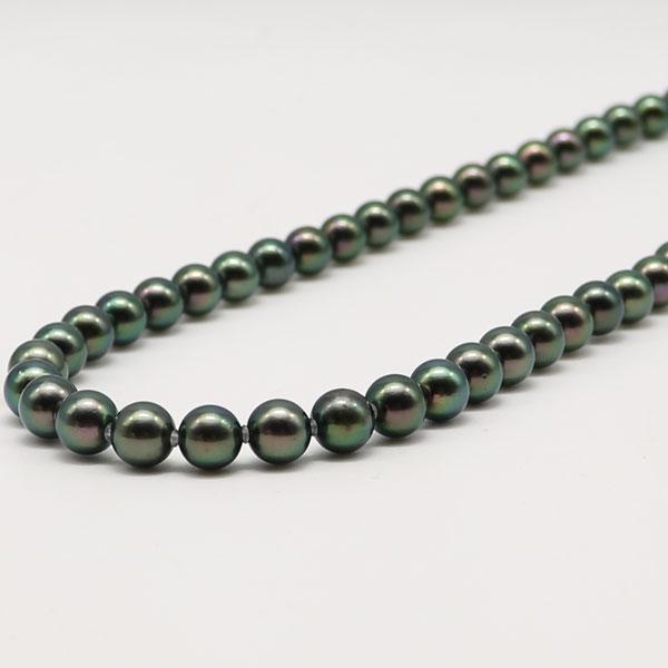 真珠 パール ネックレス あこや真珠 パールネックレス 7mm-7.5mm 黒