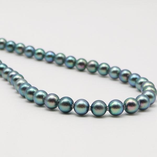 真珠 パール ネックレス あこや真珠 パールネックレス 7mm-7.5mm 黒