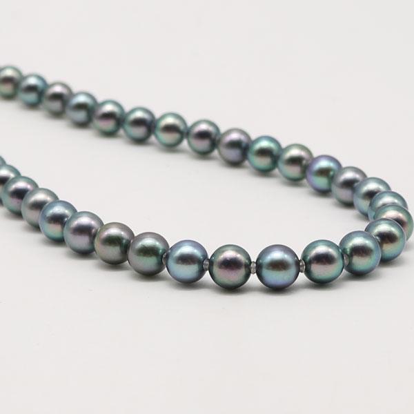 真珠 パール ネックレス あこや真珠 パールネックレス 7mm-7.5mm 黒