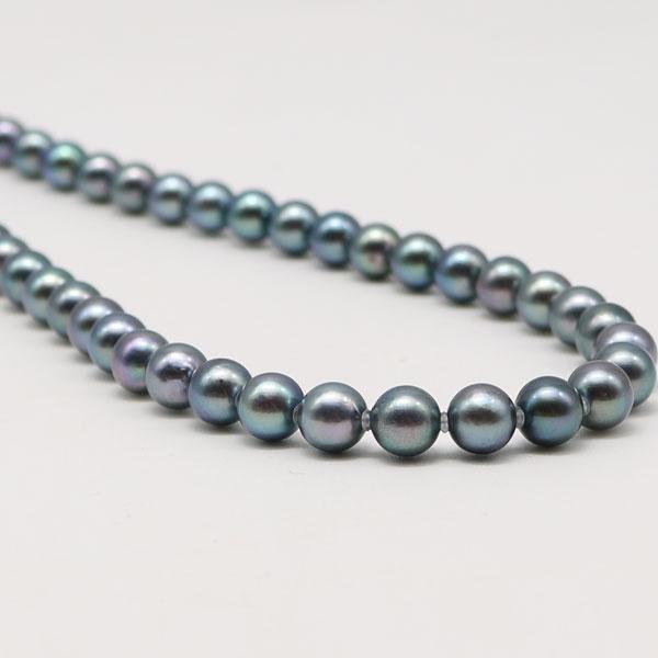 真珠 パール ネックレス あこや真珠 パールネックレス 7mm-7.5mm 黒