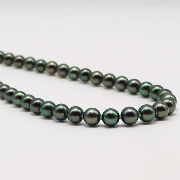 真珠 パール ネックレス あこや真珠 パールネックレス 7mm-7.5mm 黒
