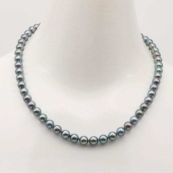 真珠 パール ネックレス あこや真珠 パールネックレス 7mm-7.5mm 黒