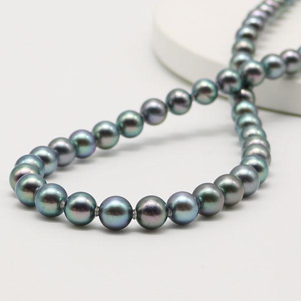 真珠 パール ネックレス あこや真珠 パールネックレス 7mm-7.5mm 黒