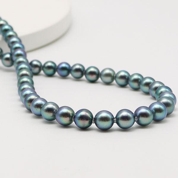 真珠 パール ネックレス あこや真珠 パールネックレス 7mm-7.5mm 黒