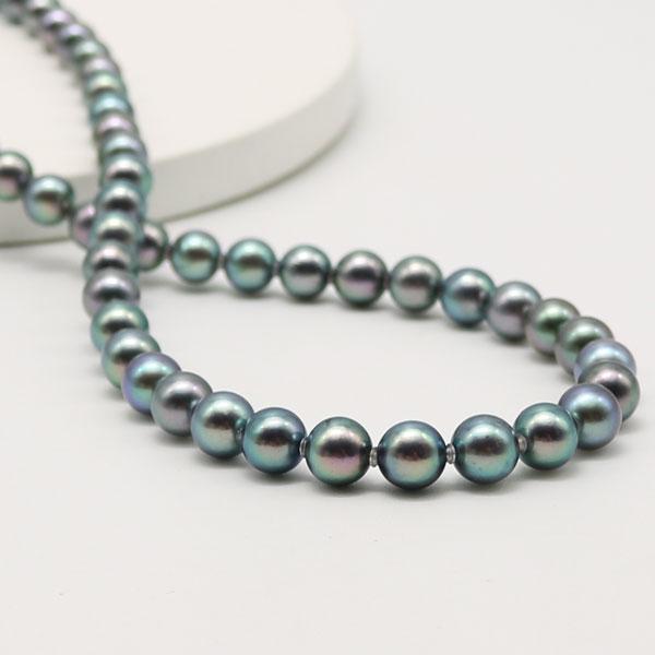 真珠 パール ネックレス あこや真珠 パールネックレス 7mm-7.5mm 黒