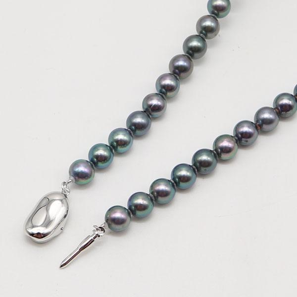 真珠 パール ネックレス あこや真珠 パールネックレス 7mm-7.5mm 黒