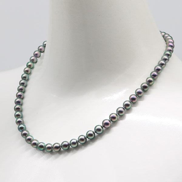 アコヤ真珠 silver ネックレス あこや真珠 3珠チェーンネックレス【Silver・アジャスター無し】