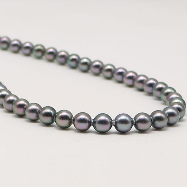 真珠 パール ネックレス あこや真珠 パールネックレス 6.5mm-7mm 黒