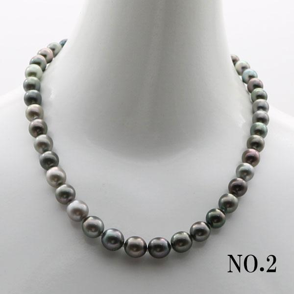 真珠 パール ネックレス 黒蝶真珠 パールネックレス 8mm-11mm ブラック