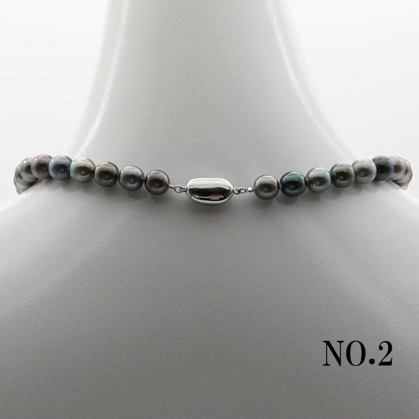 真珠 パール ネックレス 黒蝶真珠 パールネックレス 8mm-11mm ブラック