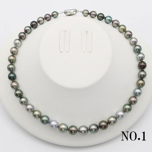 真珠 パール ネックレス 黒蝶真珠 パールネックレス 8mm-11mm ブラック